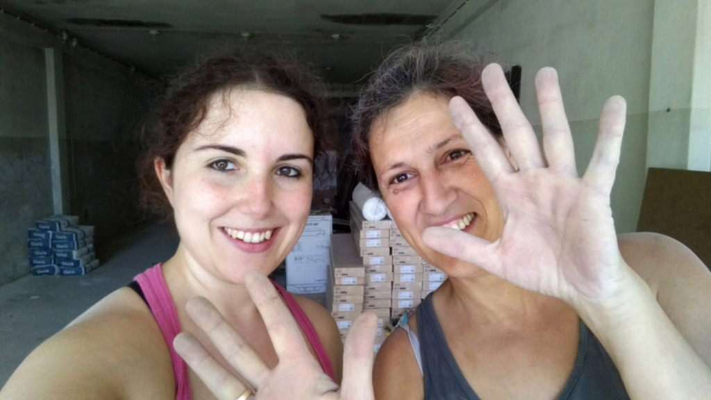 Muitas paredes esfregadas